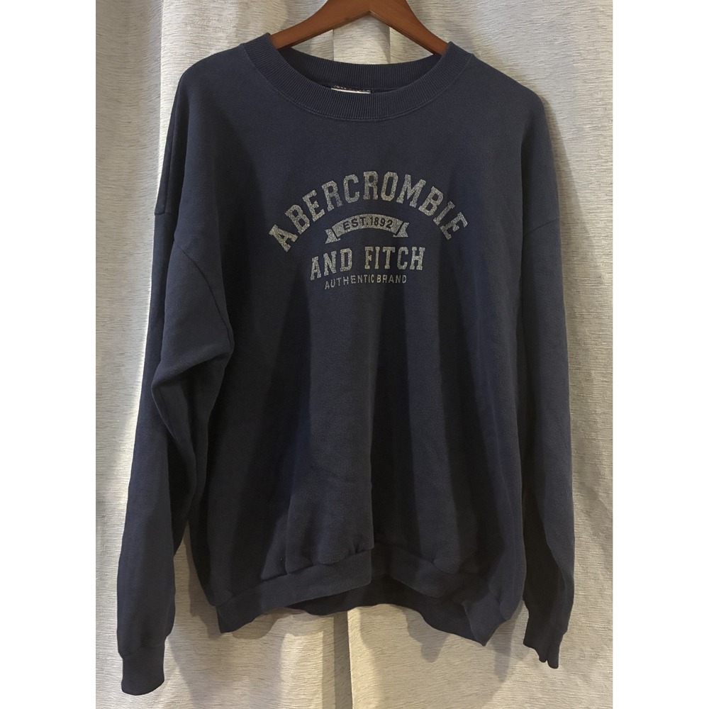 Vintage Lee Abercrombie & Fitch Sweatshirt XL Blue Y2K Crewneck Pullover T-322